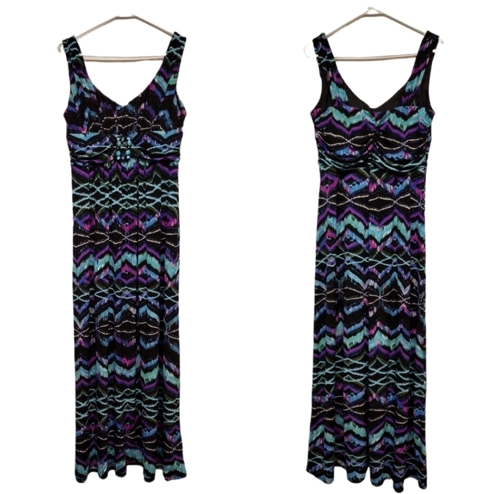 Bisou Bisou halter style maxi dress with waist brooch